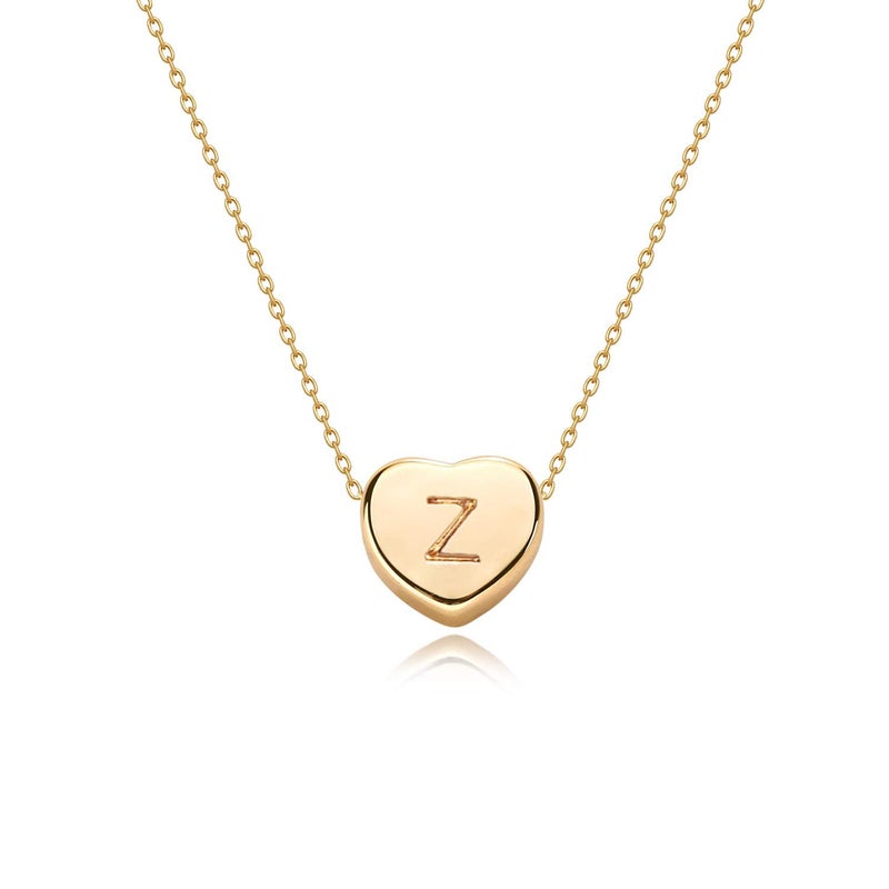Fettero Tiny Gold Initial Heart Necklace-14K Gold Plated Handmade Dainty Personalized Letter Heart Choker Necklace For Women Necklace Jewelry - Image 1